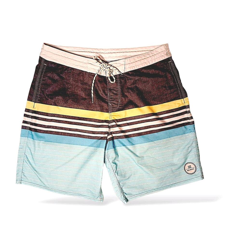 Billabong Mens Spinner Board Shorts 32 Waist Army Blue Beach Surf Vacation Boho